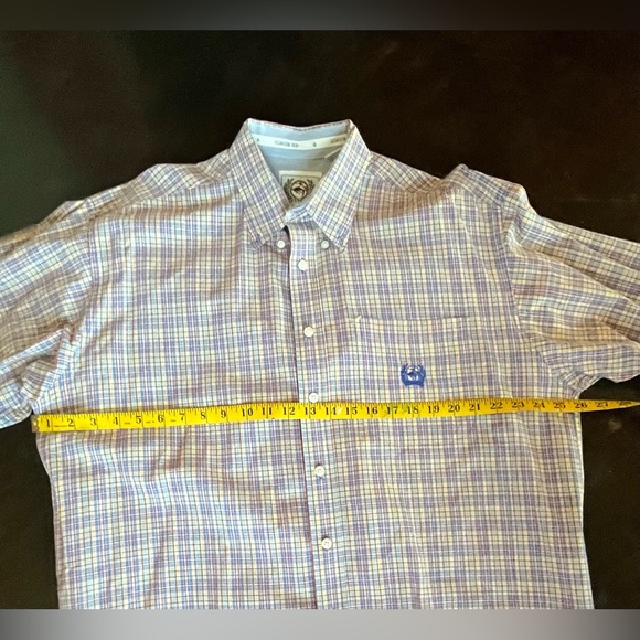 Cinch Vintage Yellow, Blue, & Red Plaid Western Shirt, XL - Picture 7 of 9